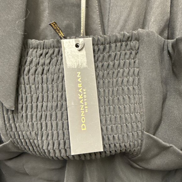 New DONNA KARAN NEW YORK Womens Size 14 Black Wide Leg Halter Jumpsuit Cocktail - Picture 12 of 15